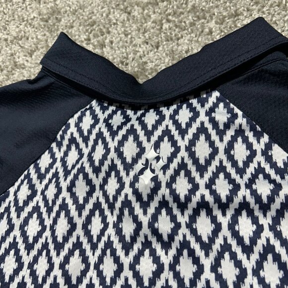 Jofit Womens XL Navy & White Diamond Print Golf Dress W/ Zipper & Pockets - Picture 4 of 10